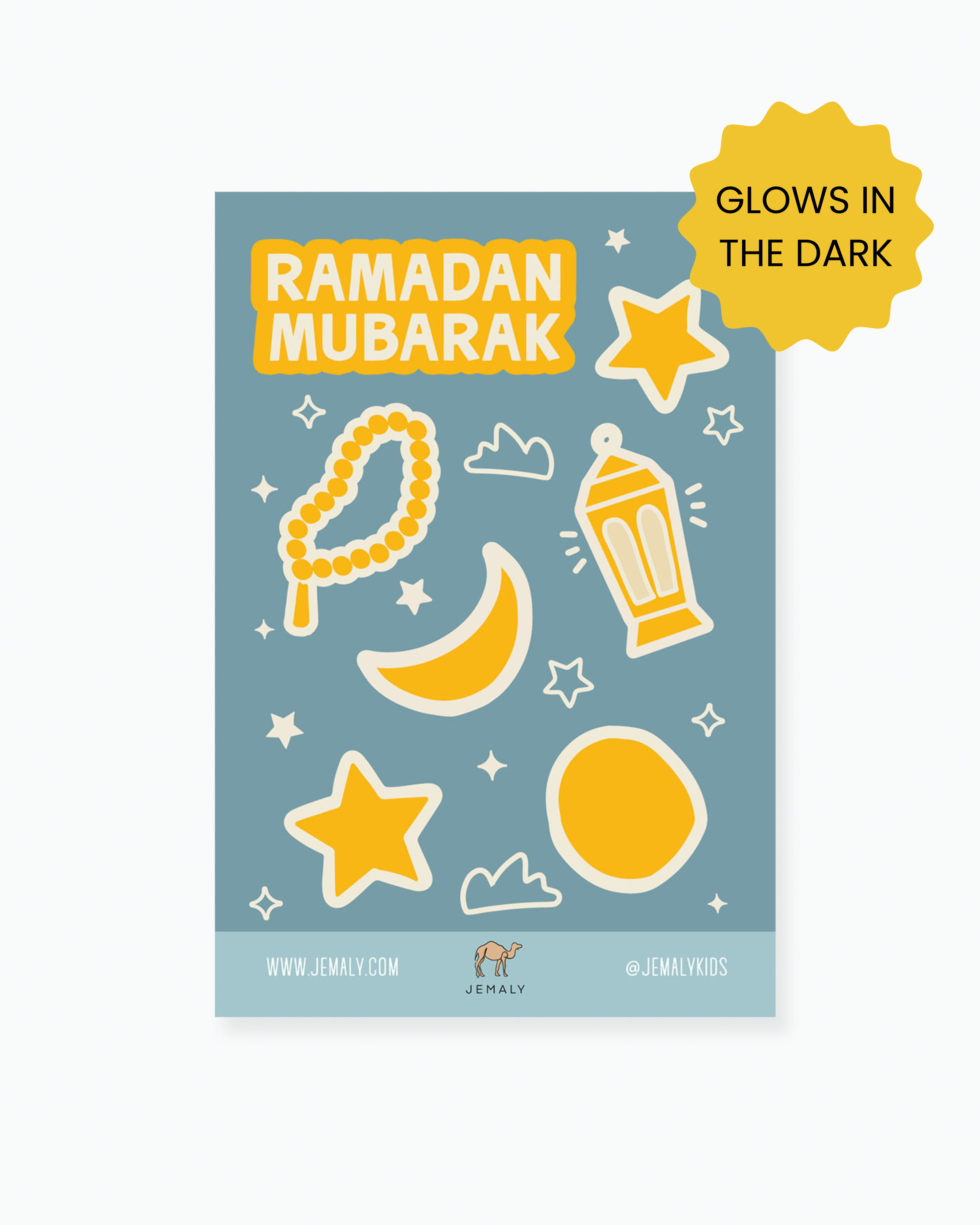 Glow in the dark Ramadan sticker sheet
