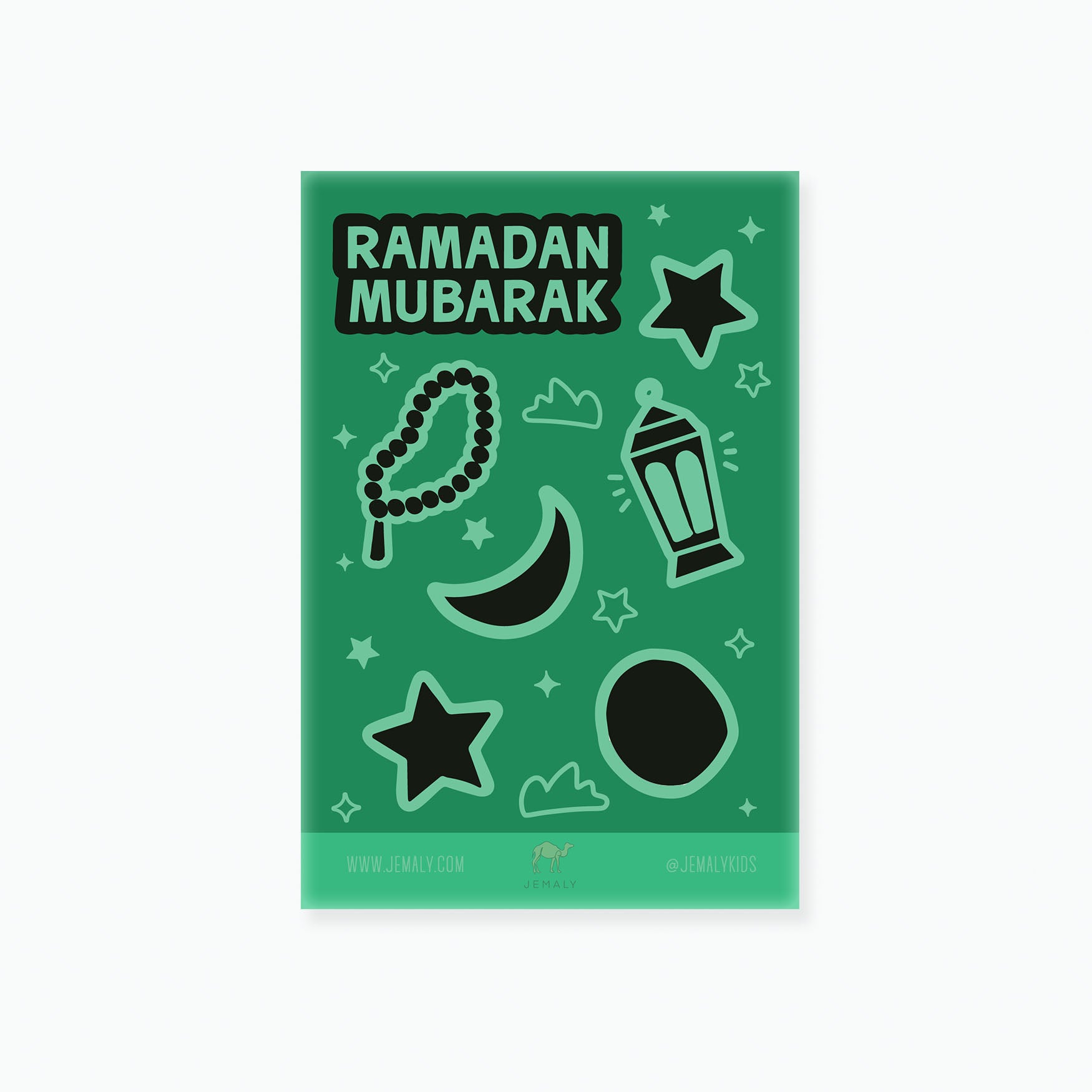 Glow in the dark ramadan sticker sheet
