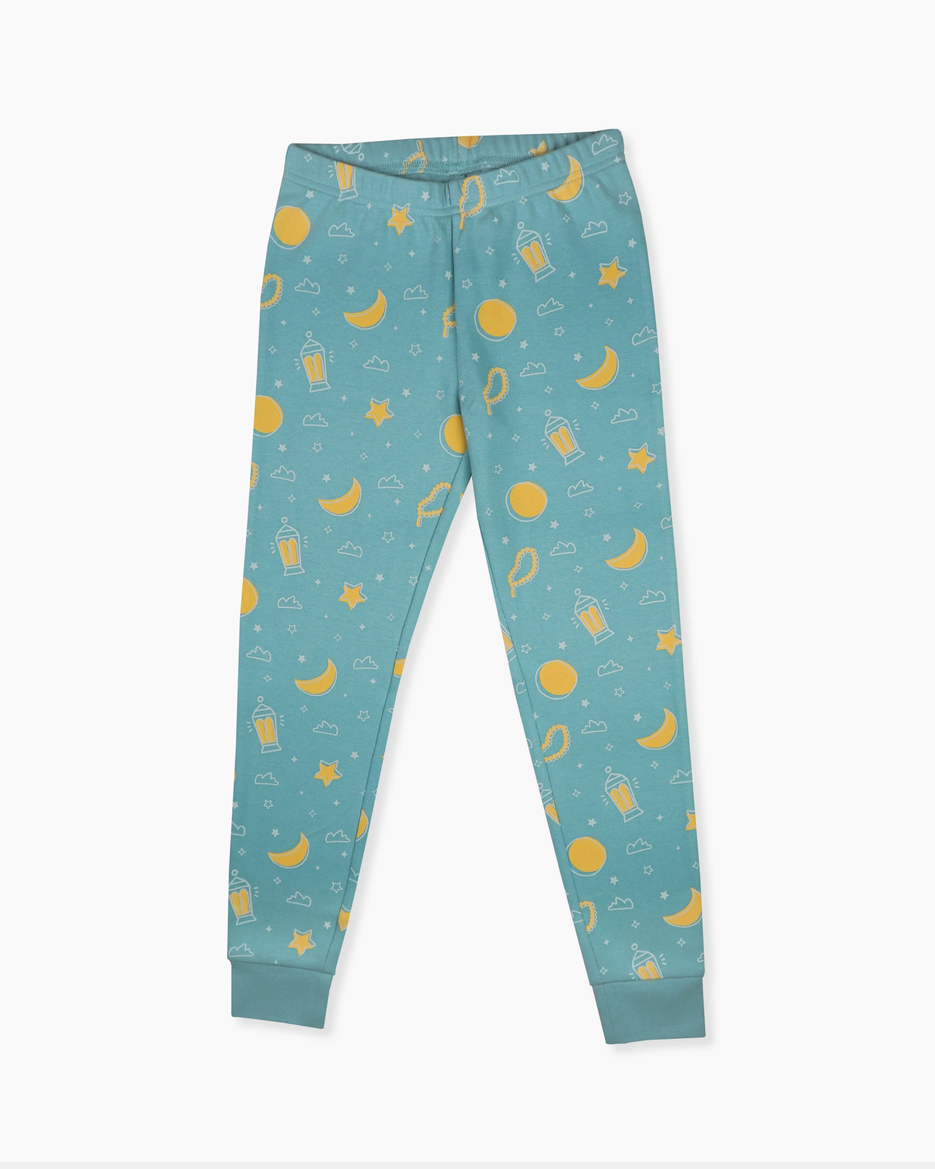 Organic cotton glow in the dark ramadan pajamas for muslim kids