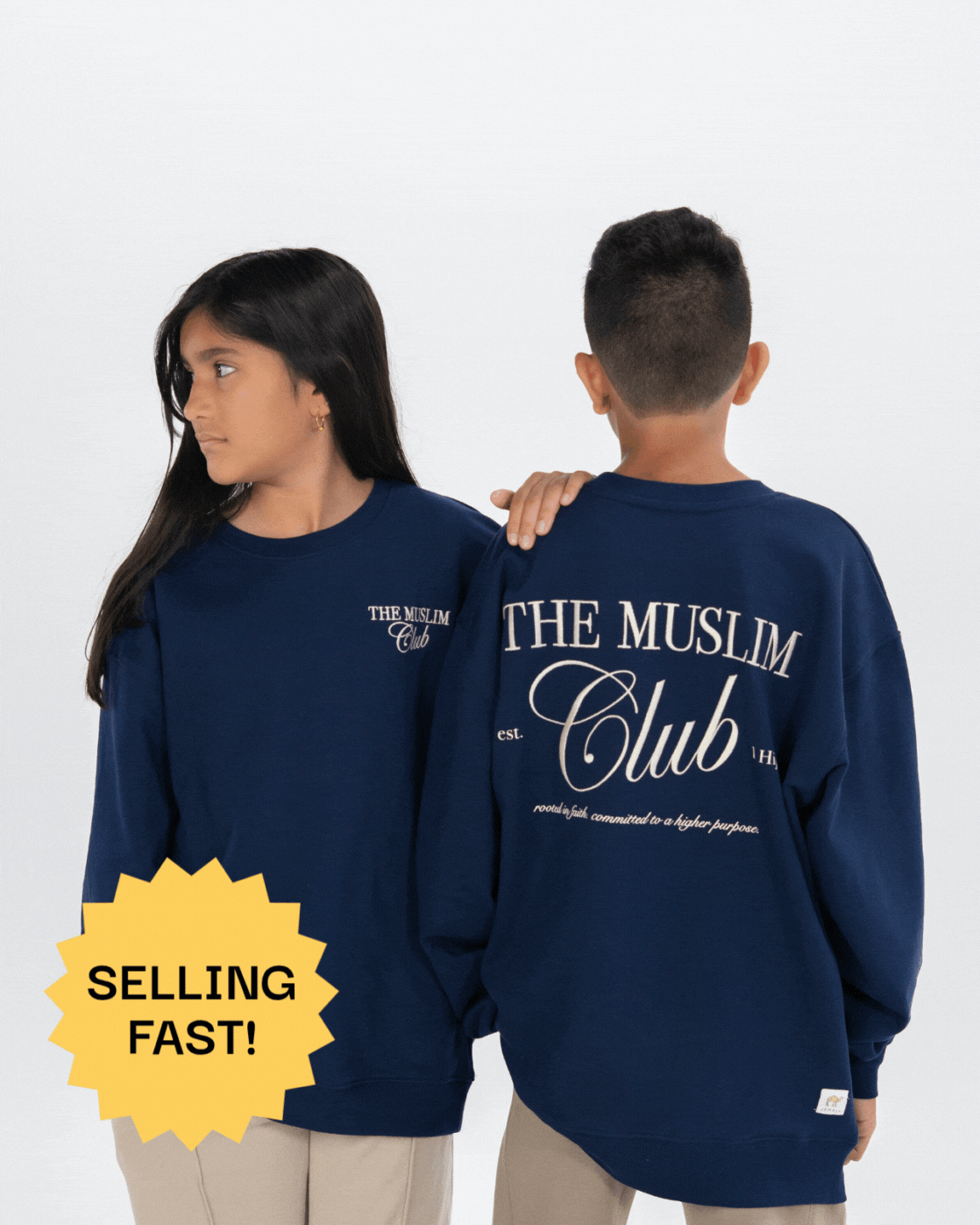 Muslim Club Embroidered Crew Neck Sweatshirt