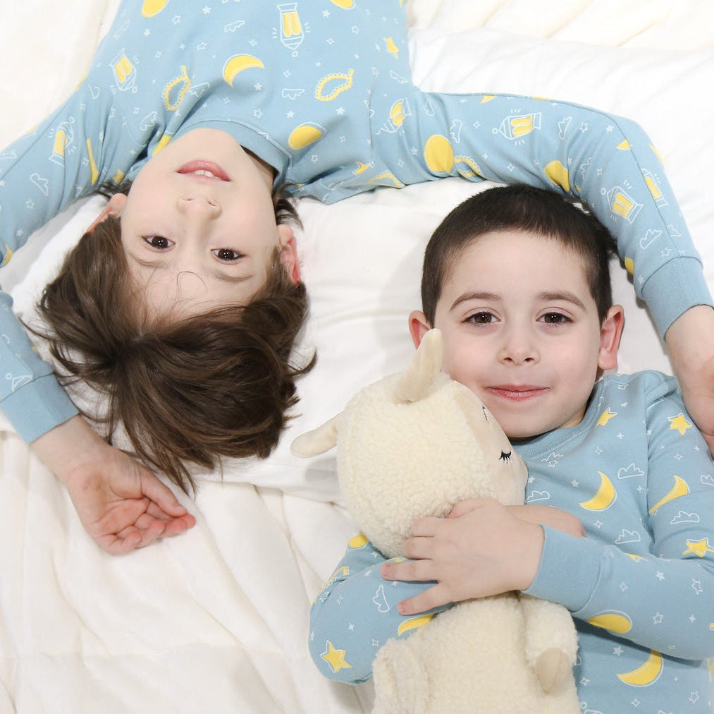 Two children in Ramadan pjs