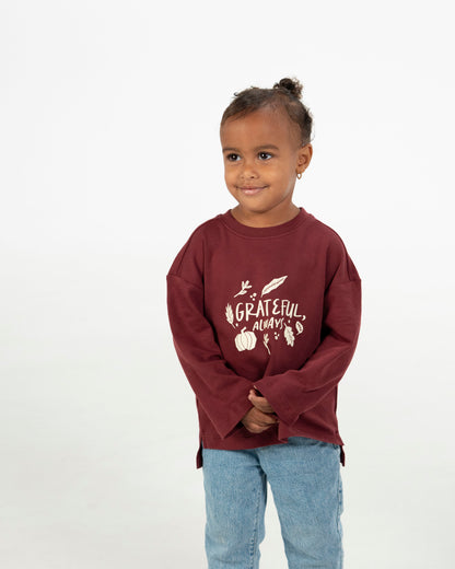 Grateful, Always Oversized Long Sleeve Shirt