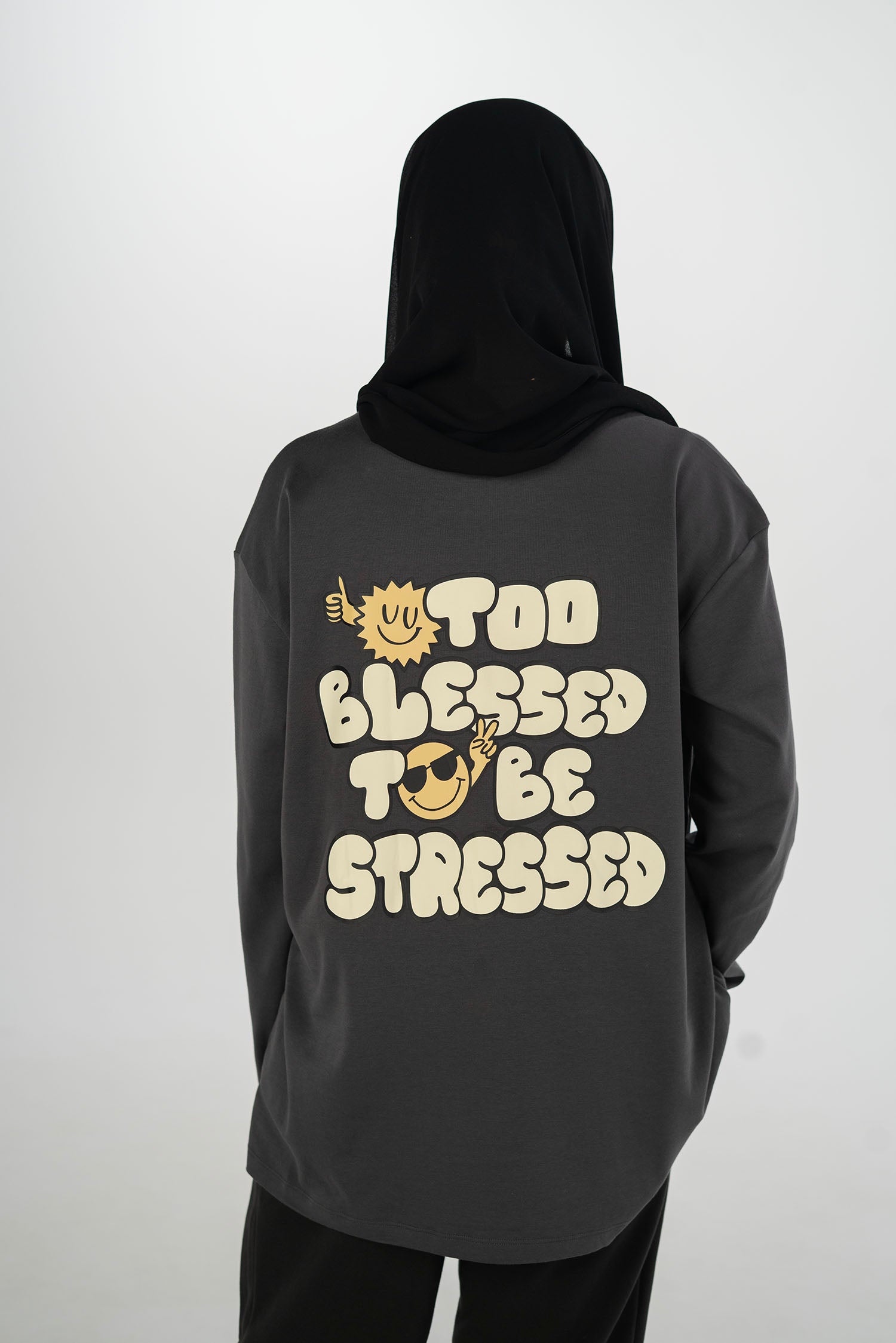 Too Blessed Oversized Long Sleeve Shirt