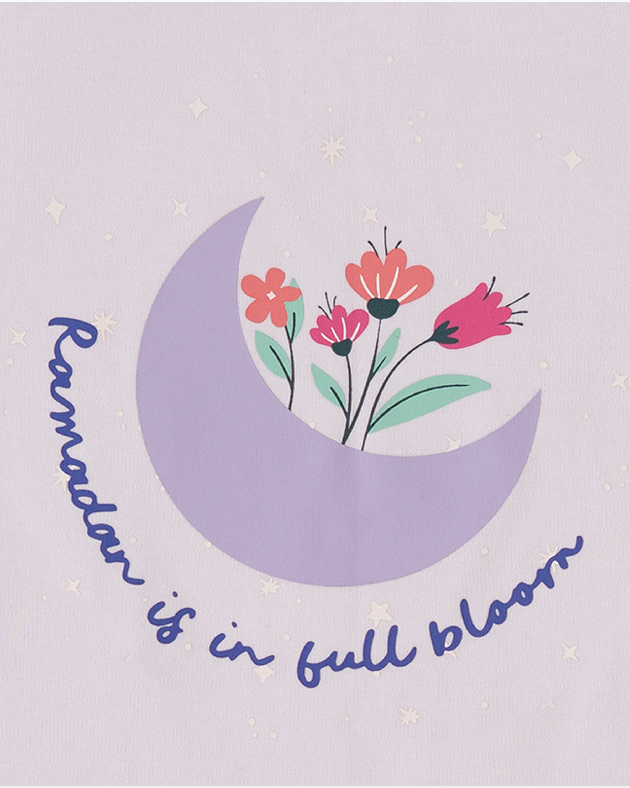 Ramadan pajamas that read "ramadan is in full bloom"